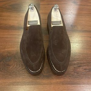 Bontoni Brown Domé Suede Loafers, Size 8